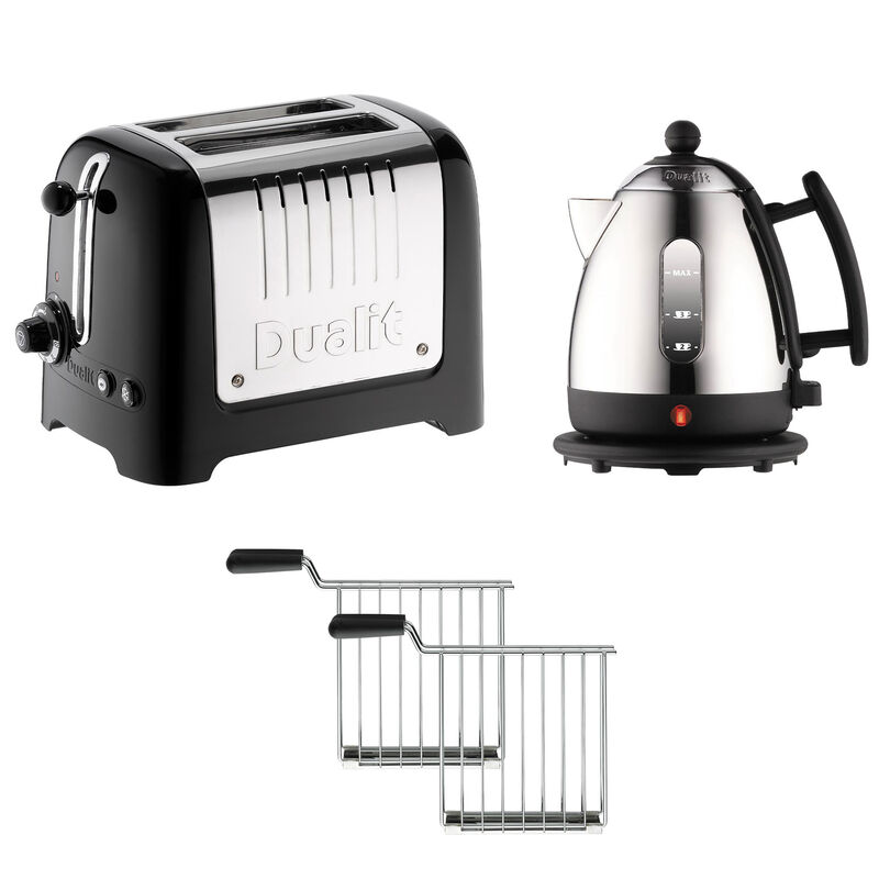 Paket vattenkokare och brödrost, svart