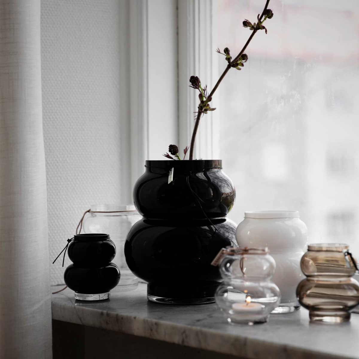 Glasvase Kurvig 14 cm.