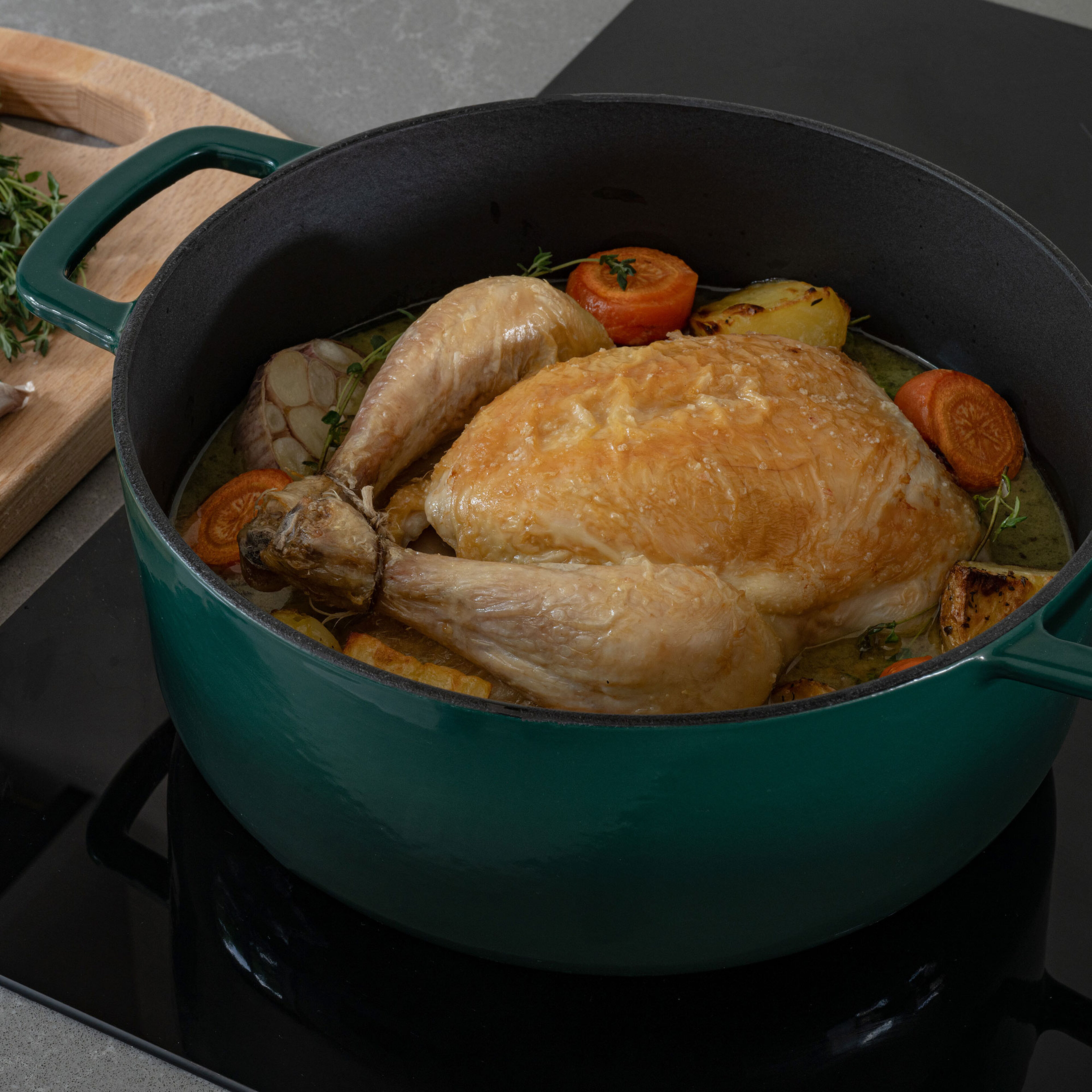 Combekk Støpejernsgryte med lokk 24 cm / 3,8 liter, grønn