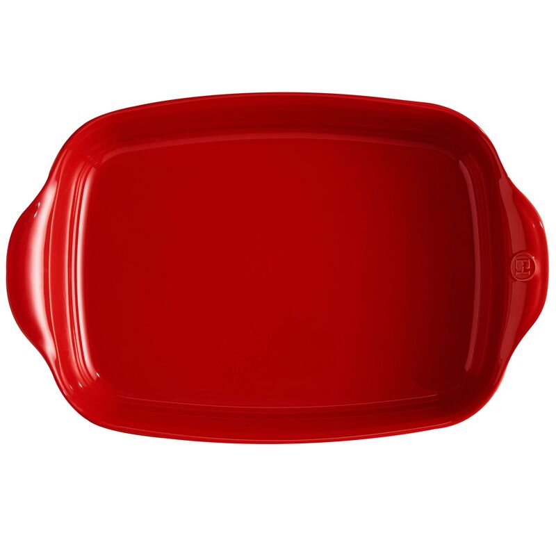 Rektangulær ovnfast fad (L) 4 liter, rød