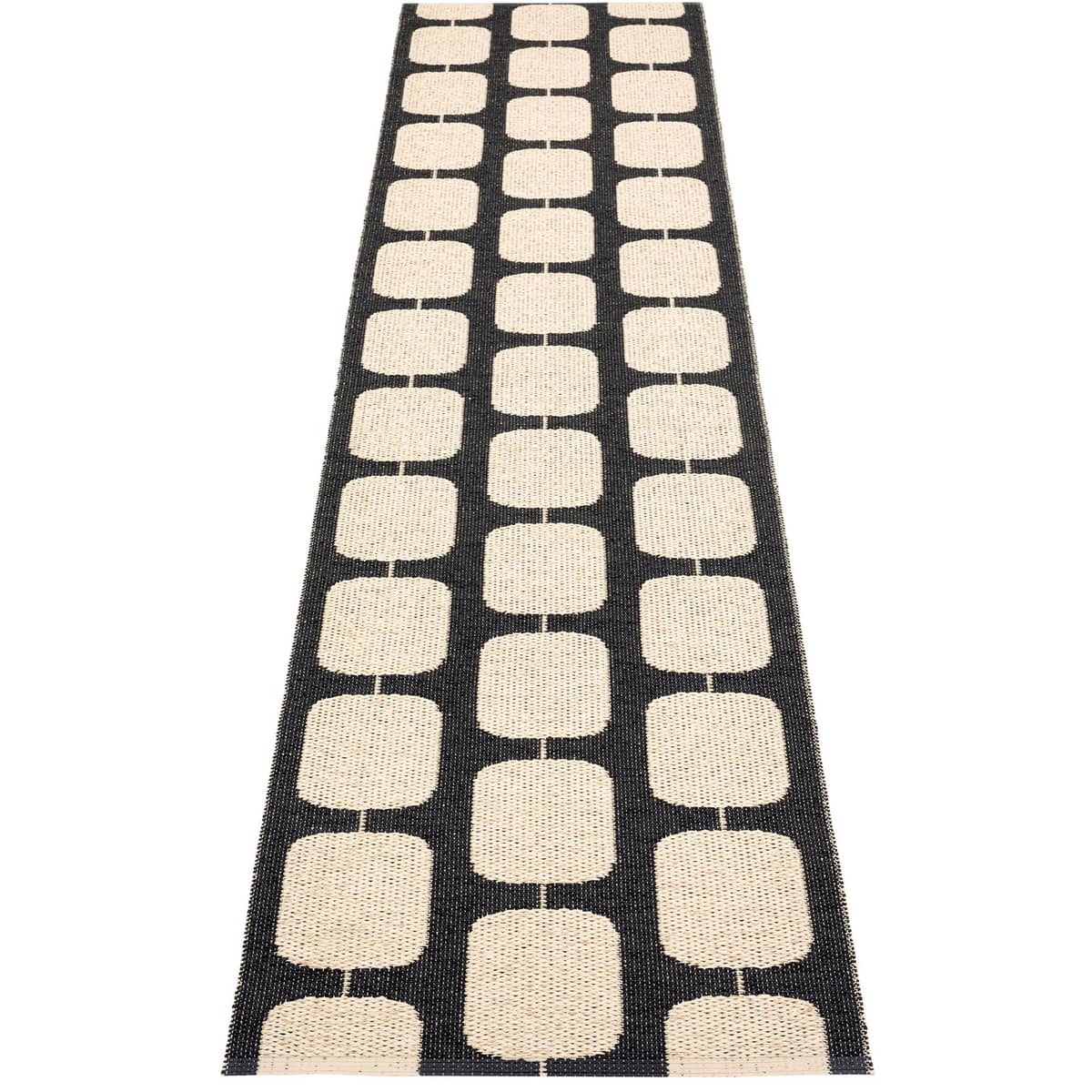 Gulvteppe Sten, 70 x 300 cm., black/cream