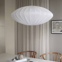 Ellipse taklampa, 80 cm, linne, vit