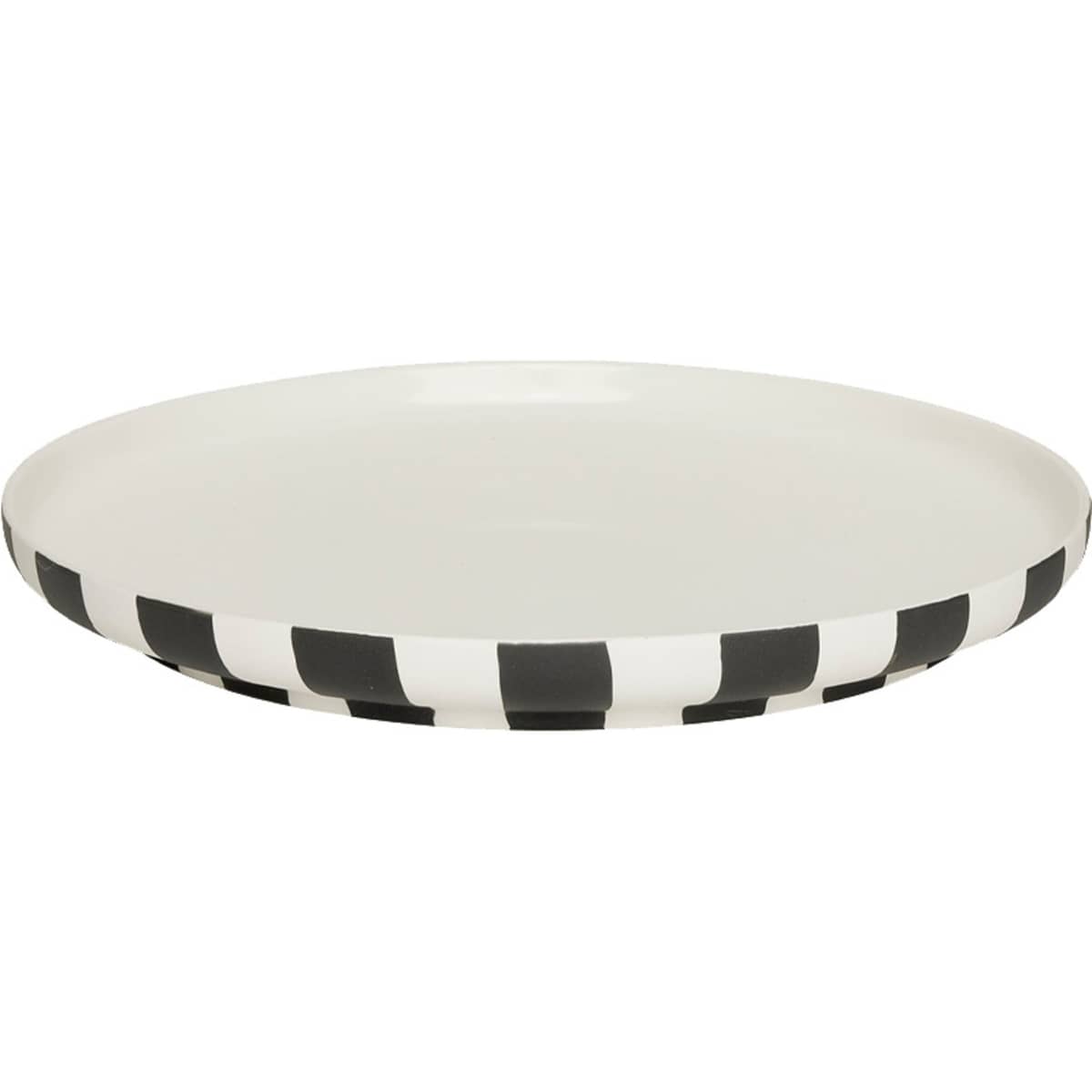 Toppu tallrik 26,5 cm, vit/svart