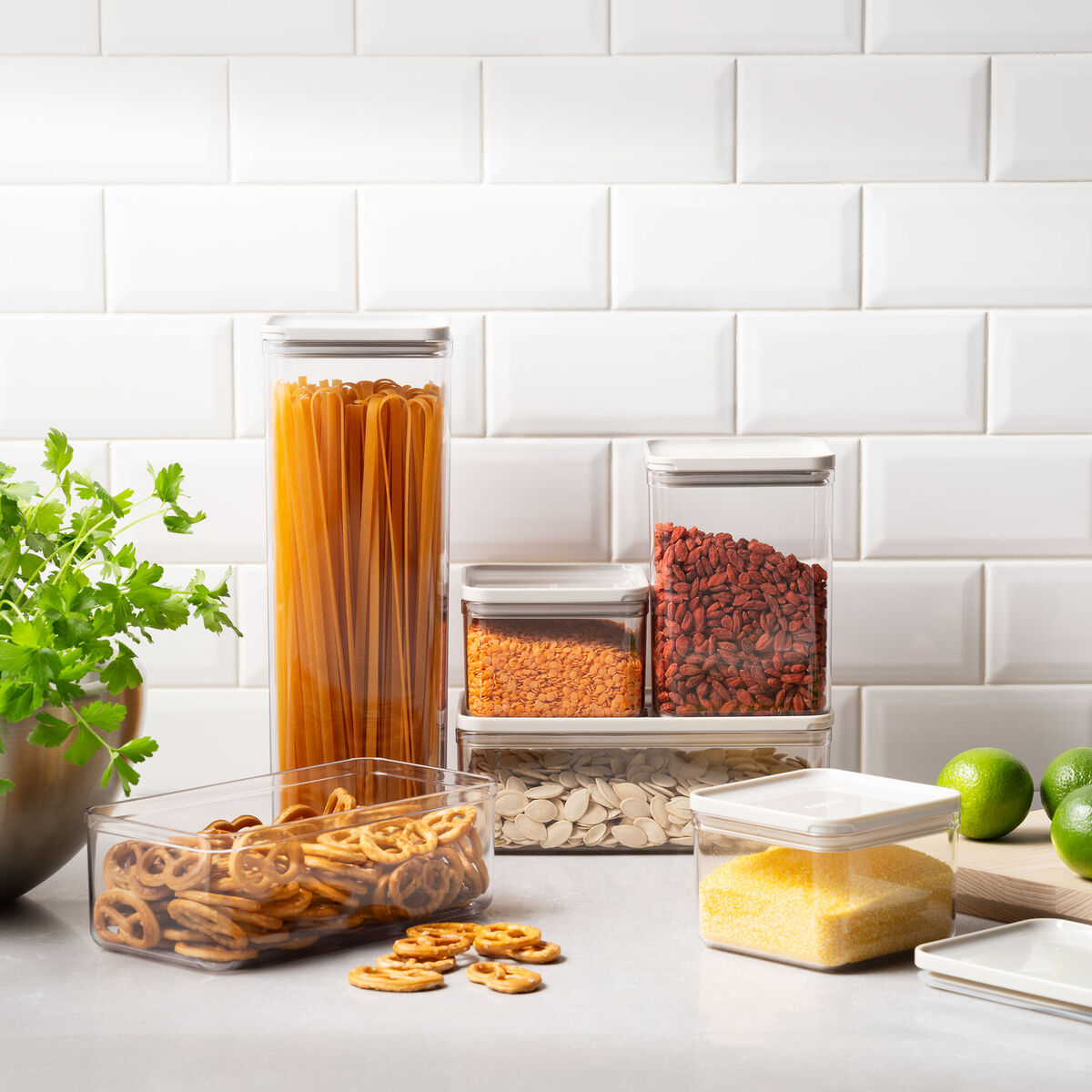 Canteen oppbevaringsbokser 6 deler, hvit