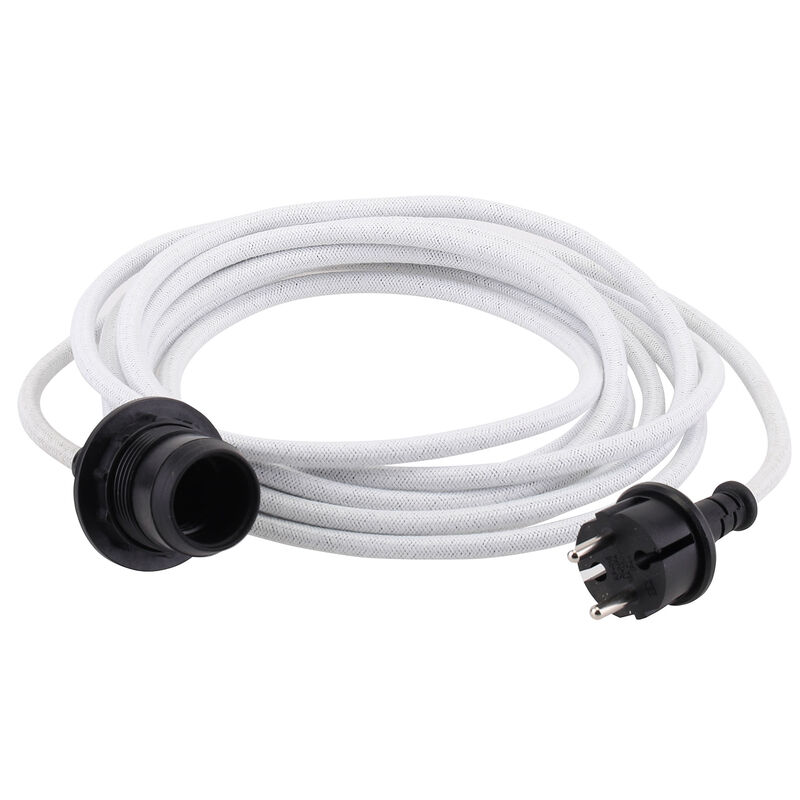 Kabel til utendørsbelysning 5 meter, hvit