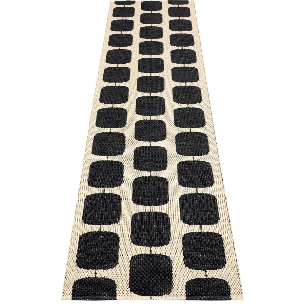 Gulvteppe Sten, 70 x 300 cm., black/cream