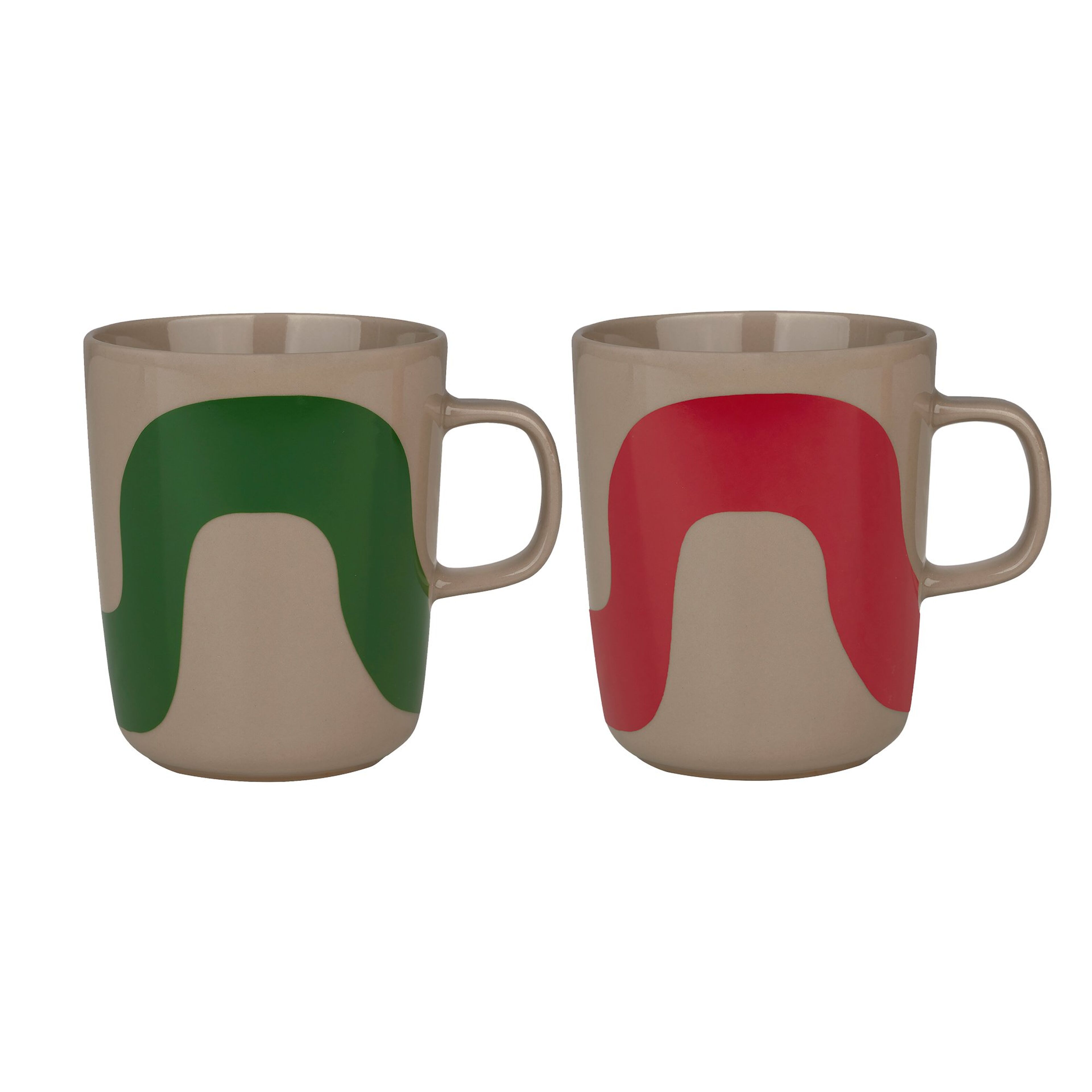 OIVA Seireeni mugg 2,5 dl 2-pack, grön/röd