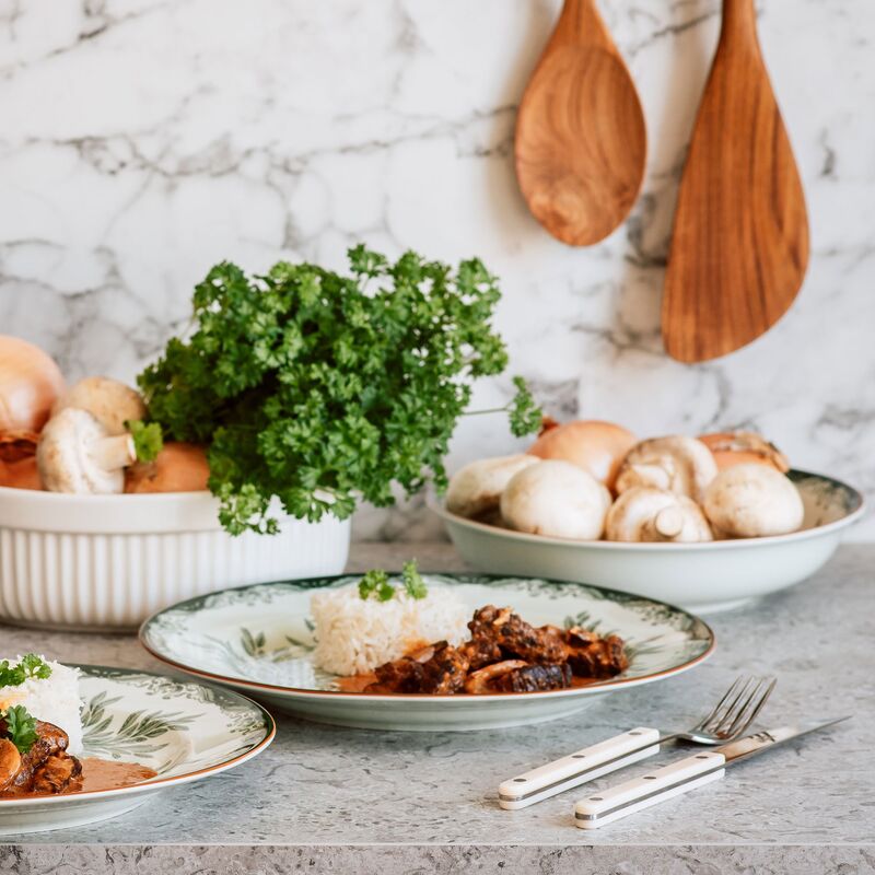 Bistrot Solid ruokailuvälinesarja 4 osaa, light khaki