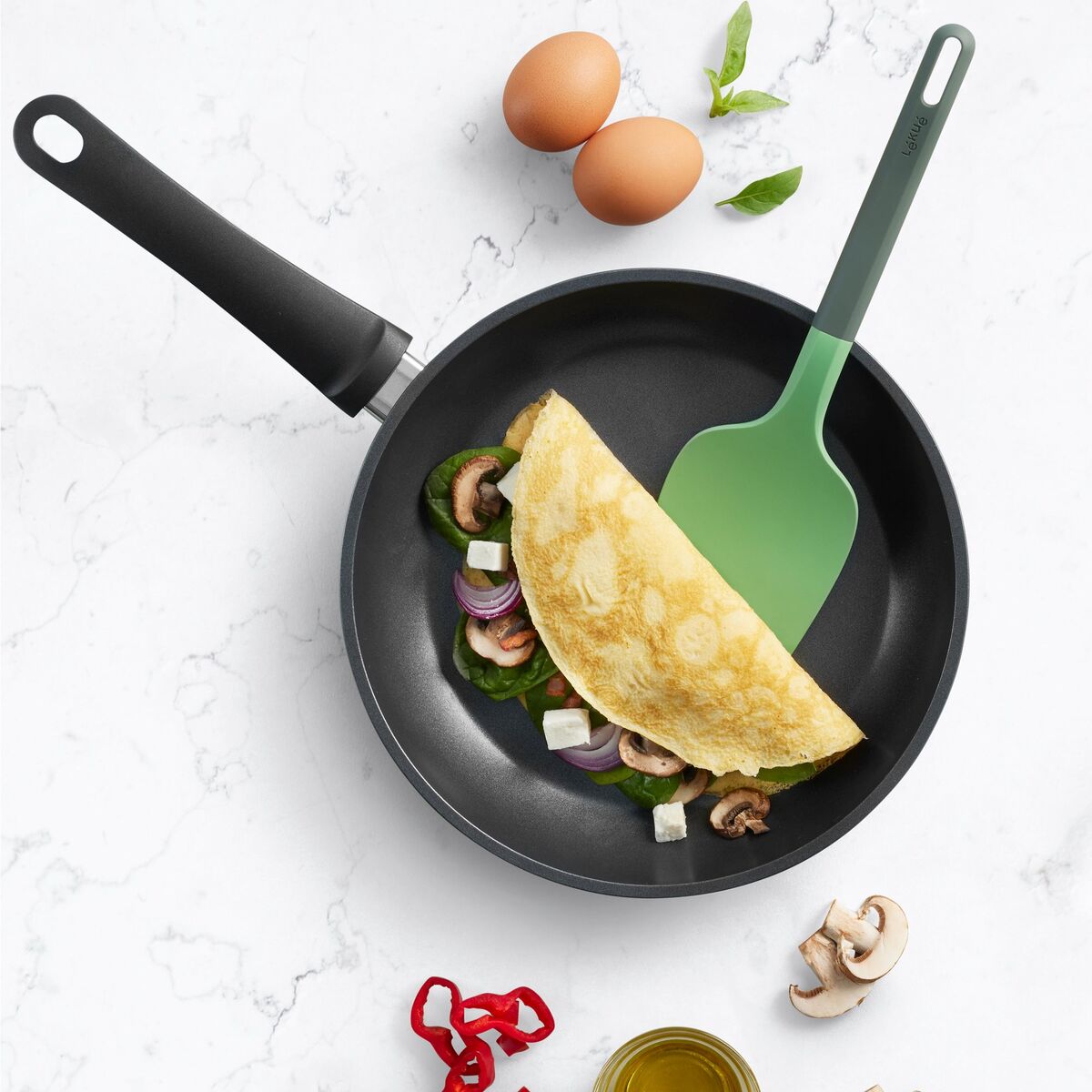 Omelette & Crêpe stekspade, grön