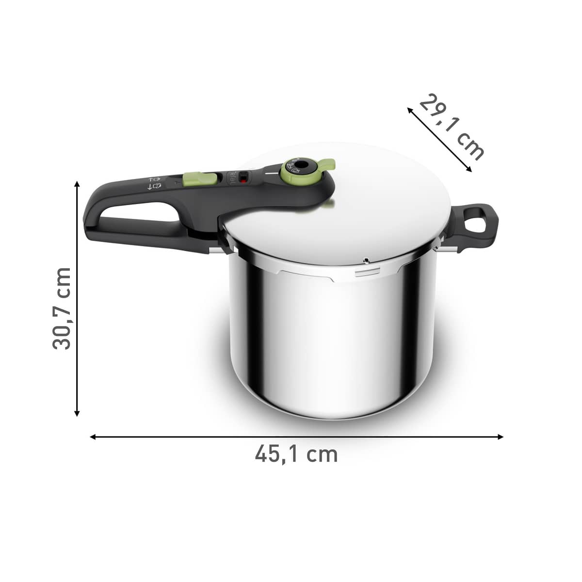 Secure Trendy trykkoger inkl. dampkurv, 8 liter