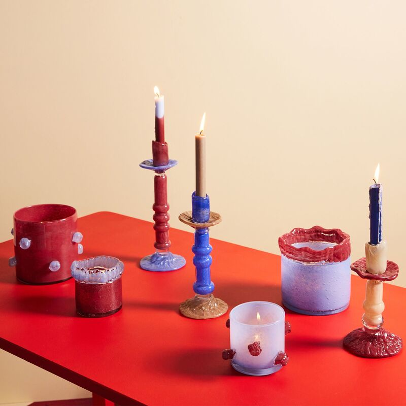 Arlo fyrfadsstage 10 cm, lysblå