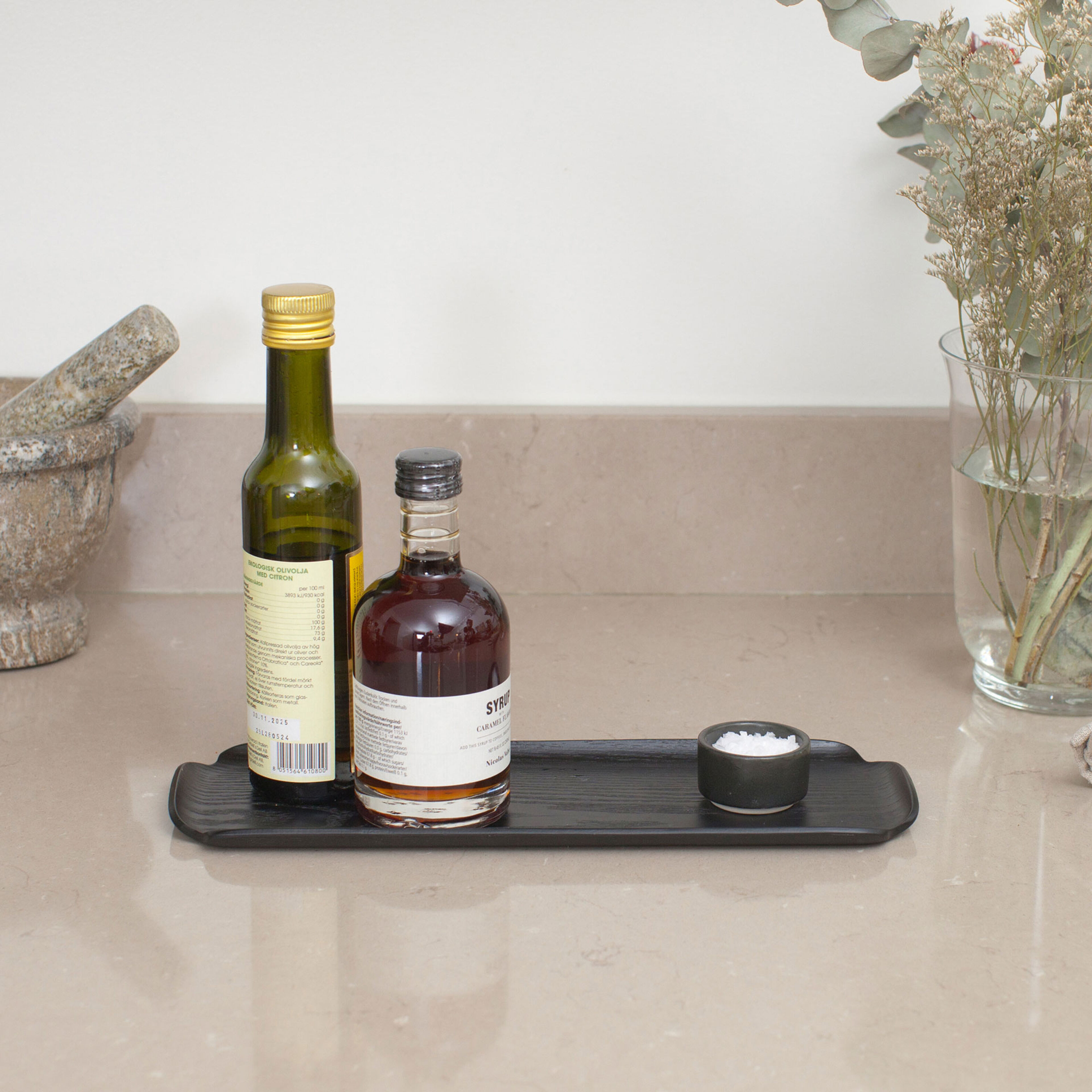 Bosign Leaf Træbrik, sort