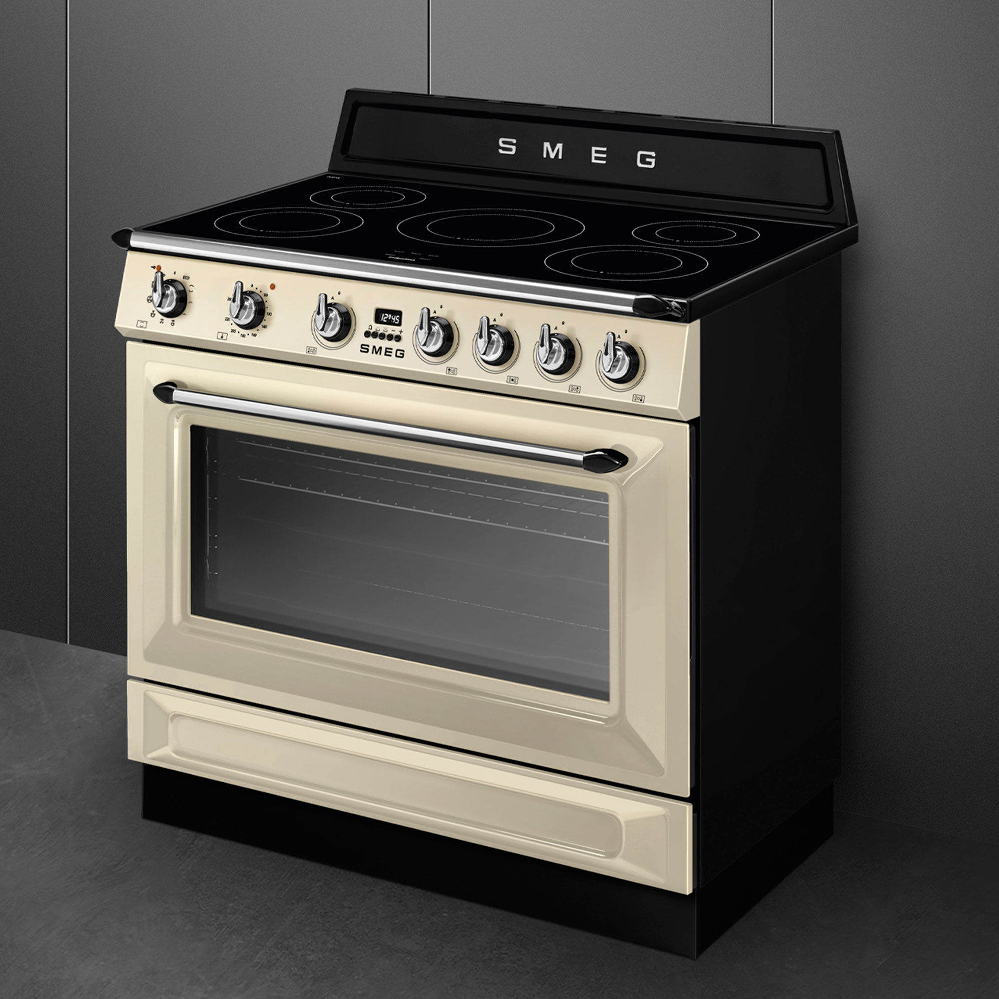 Smeg TR90IPP Victoria induktionsspis med pyrolys 90 cm, crème