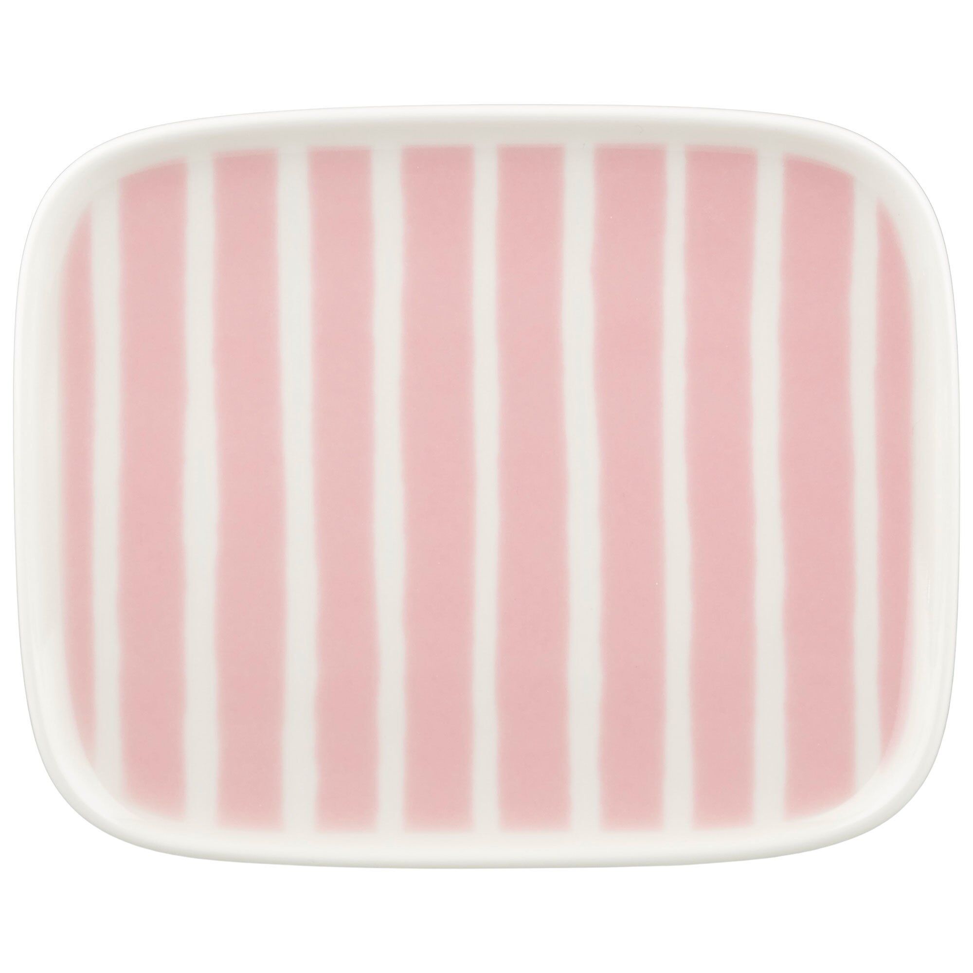 Piccolo tallerken 15 x 12 cm, hvit/rosa
