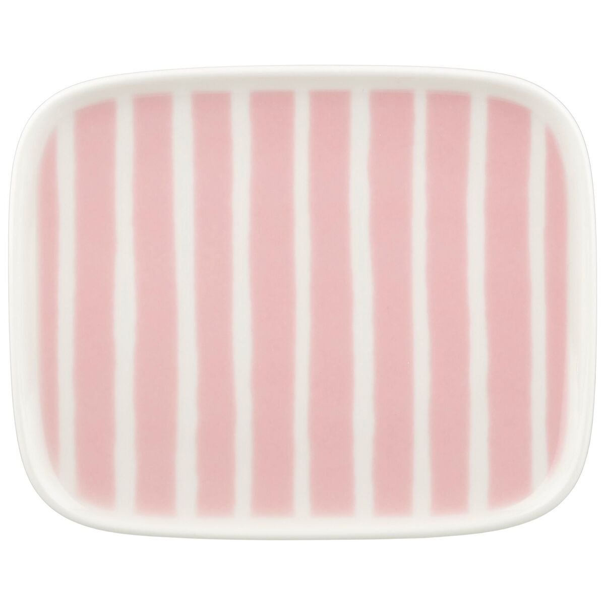 Piccolo tallerken 15 x 12 cm, hvit/rosa