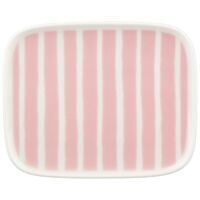 Piccolo tallerken 15 x 12 cm, hvit/rosa