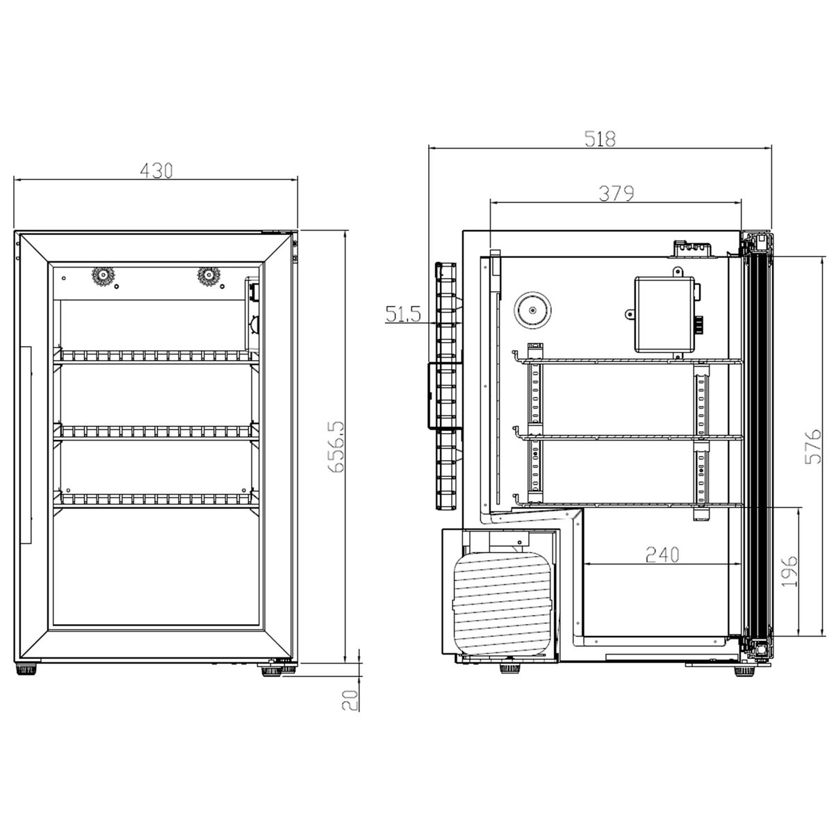 Outdoor Collection fristående ölkylskåp 63 liter, svart