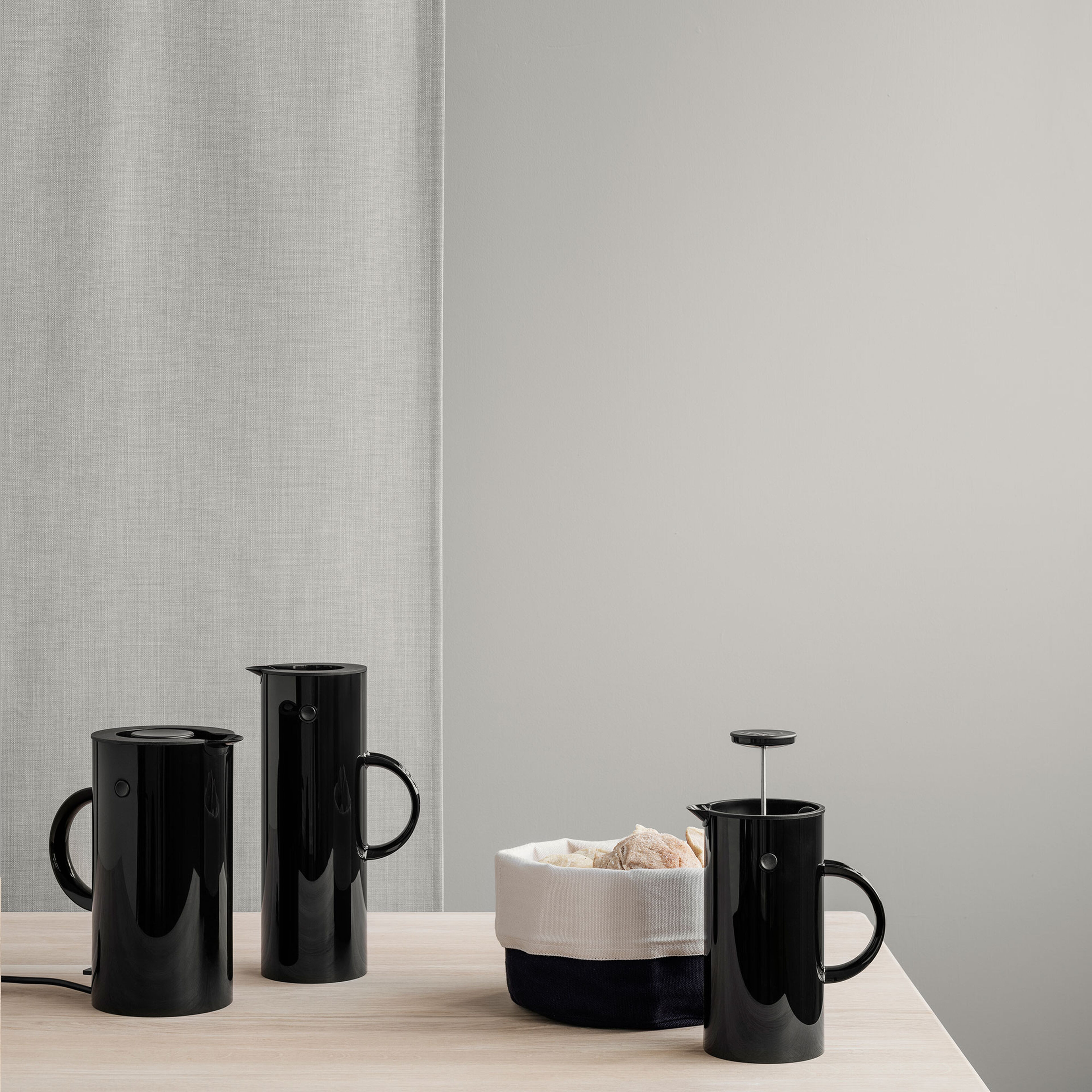 Brödpåse, stor - svart/sand