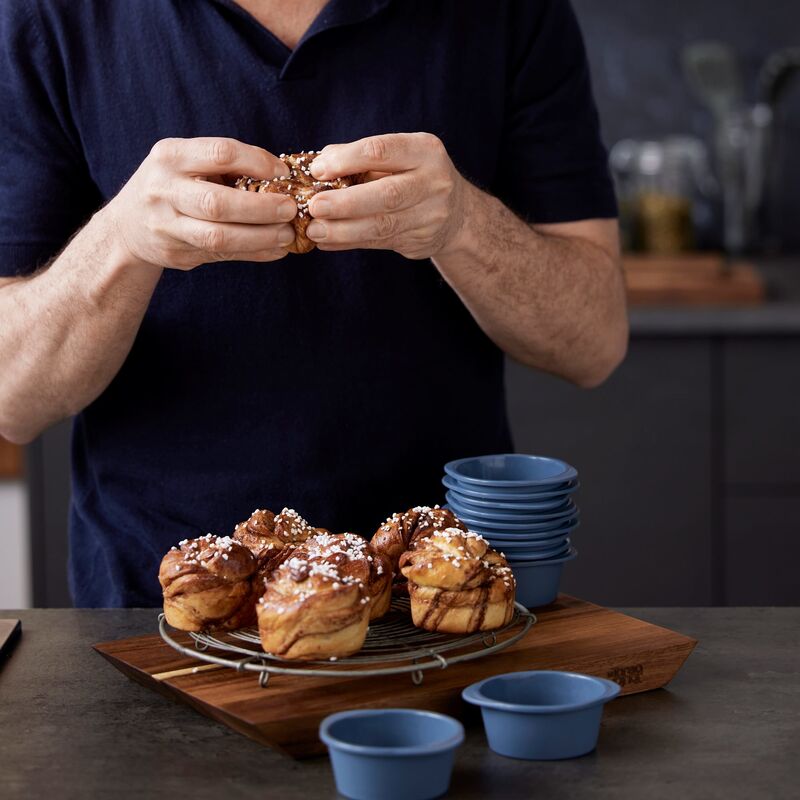 Pecan cupcakeform 9x4 cm, 6 stk, indigo