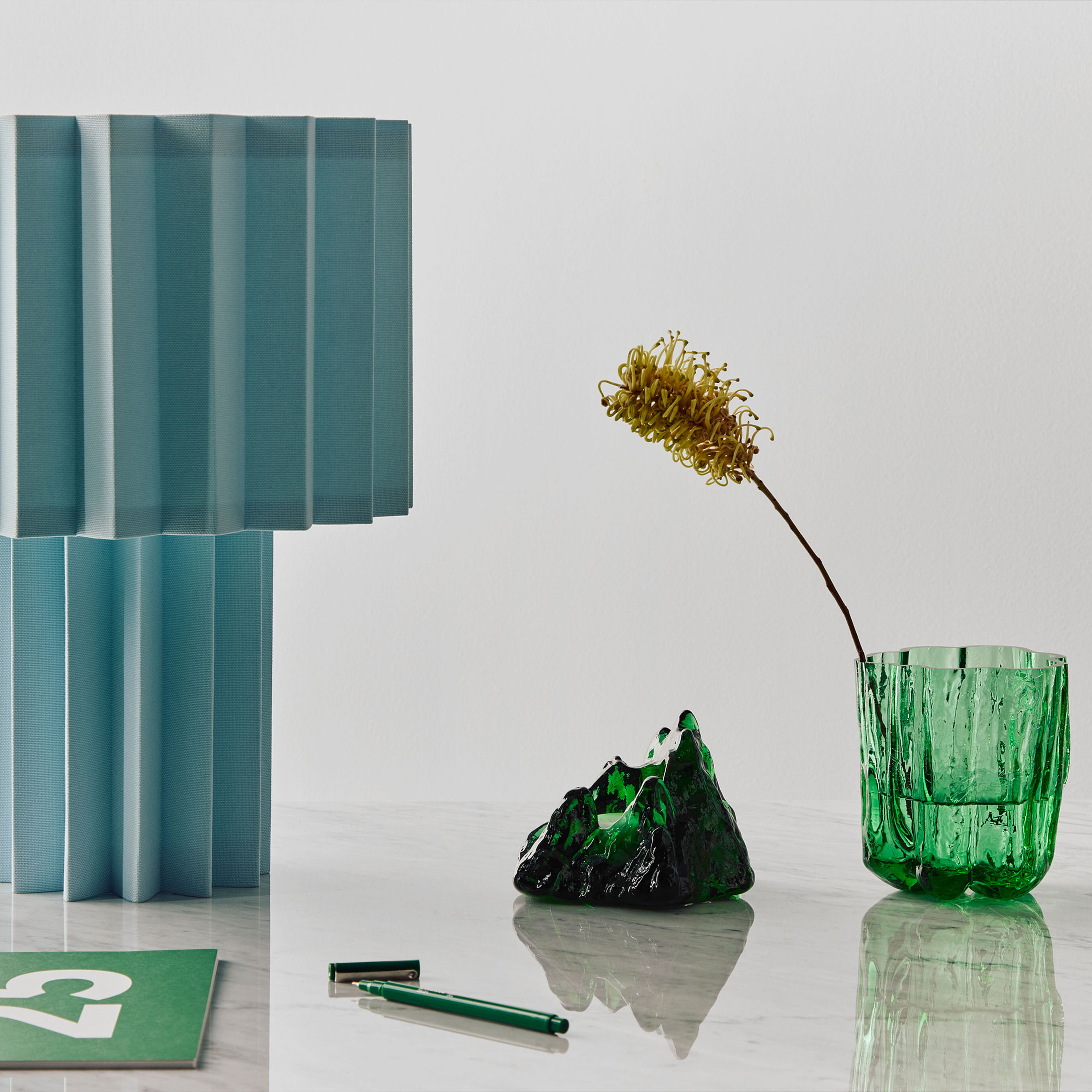 Kosta Boda The Rock lyslykt 91 mm, smaragdgrønn