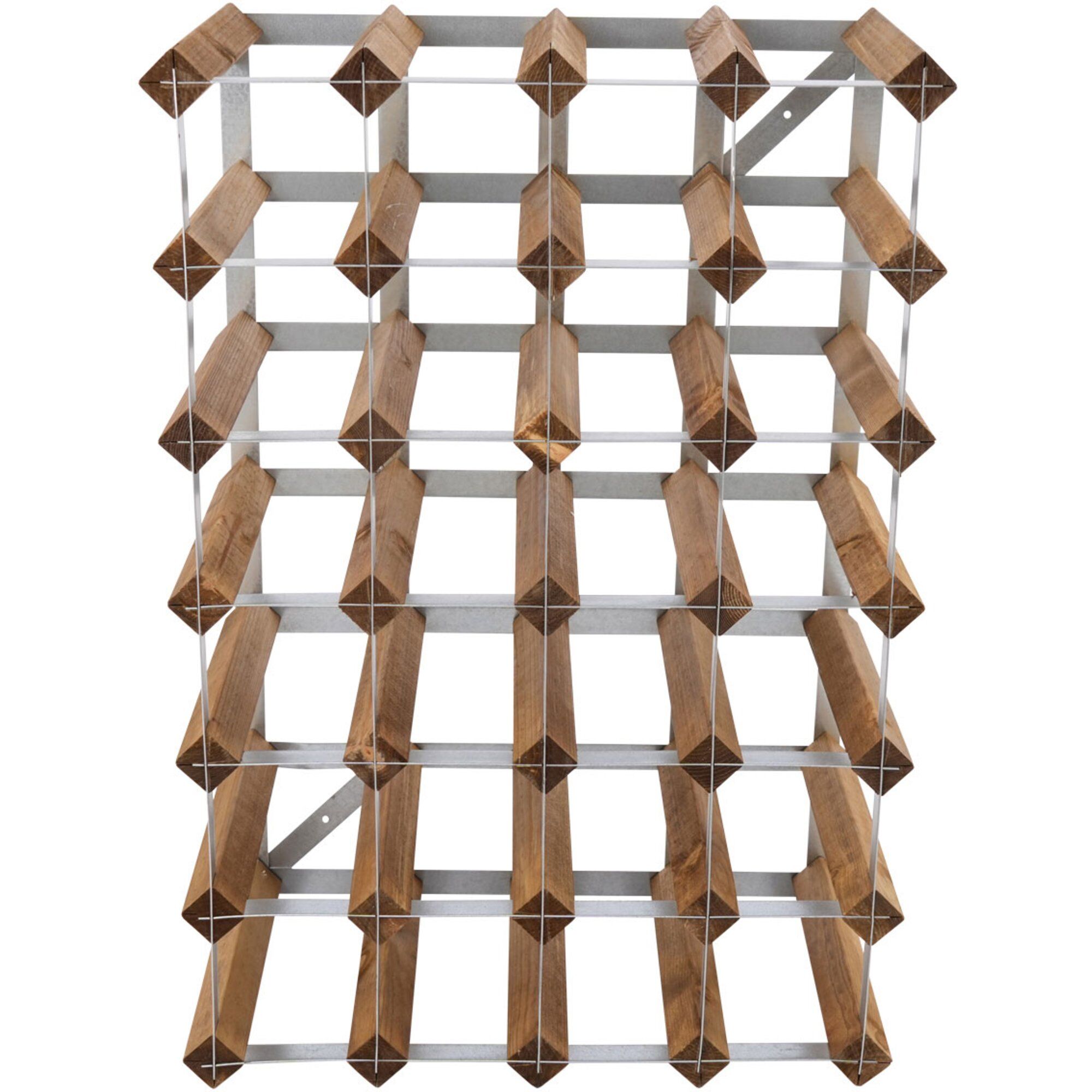 Alternativ bild 1 för Traditional Wine Racks Vinställ Påbyggnadsbart 30 Flaskor Light oak