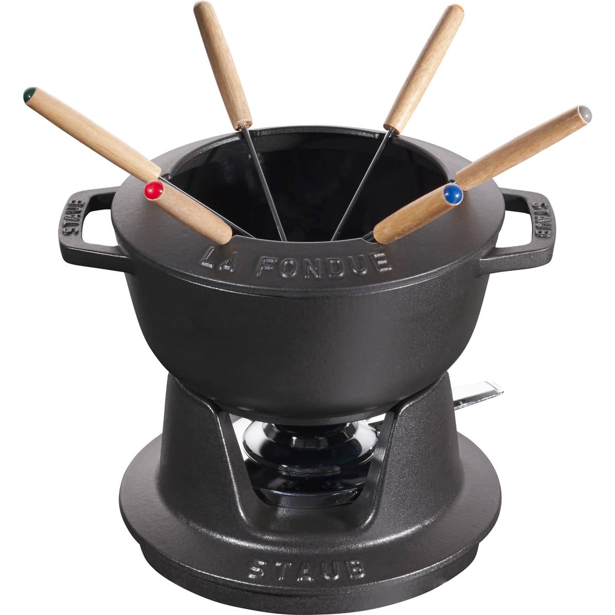 Fonduesæt 18 cm Sort med blank inderside