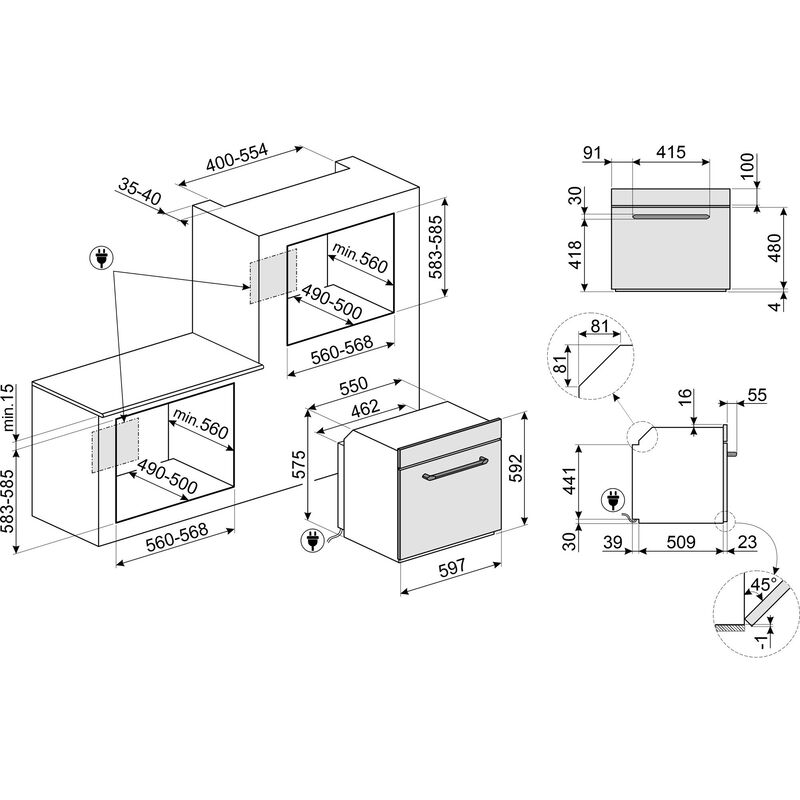 SOP6900T-erillisuuni 68 litraa, creme