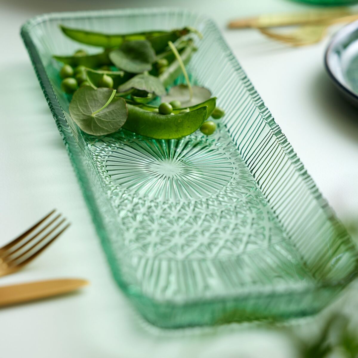 Kusintha Serveringsfad 38 x 14 cm, grøn