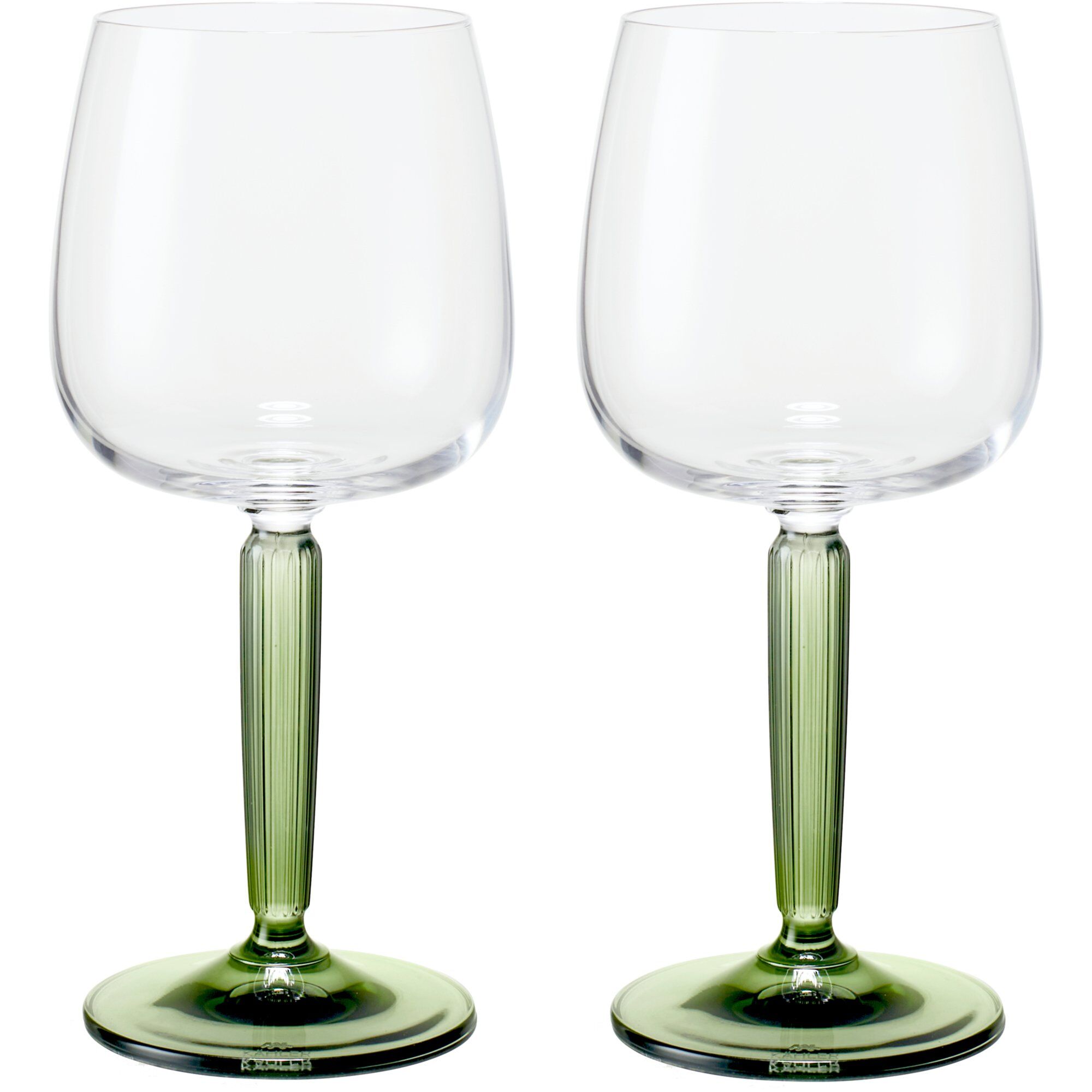 Kähler - Hammershøi hvitvinsglass 35 cl 2 stk grønn
