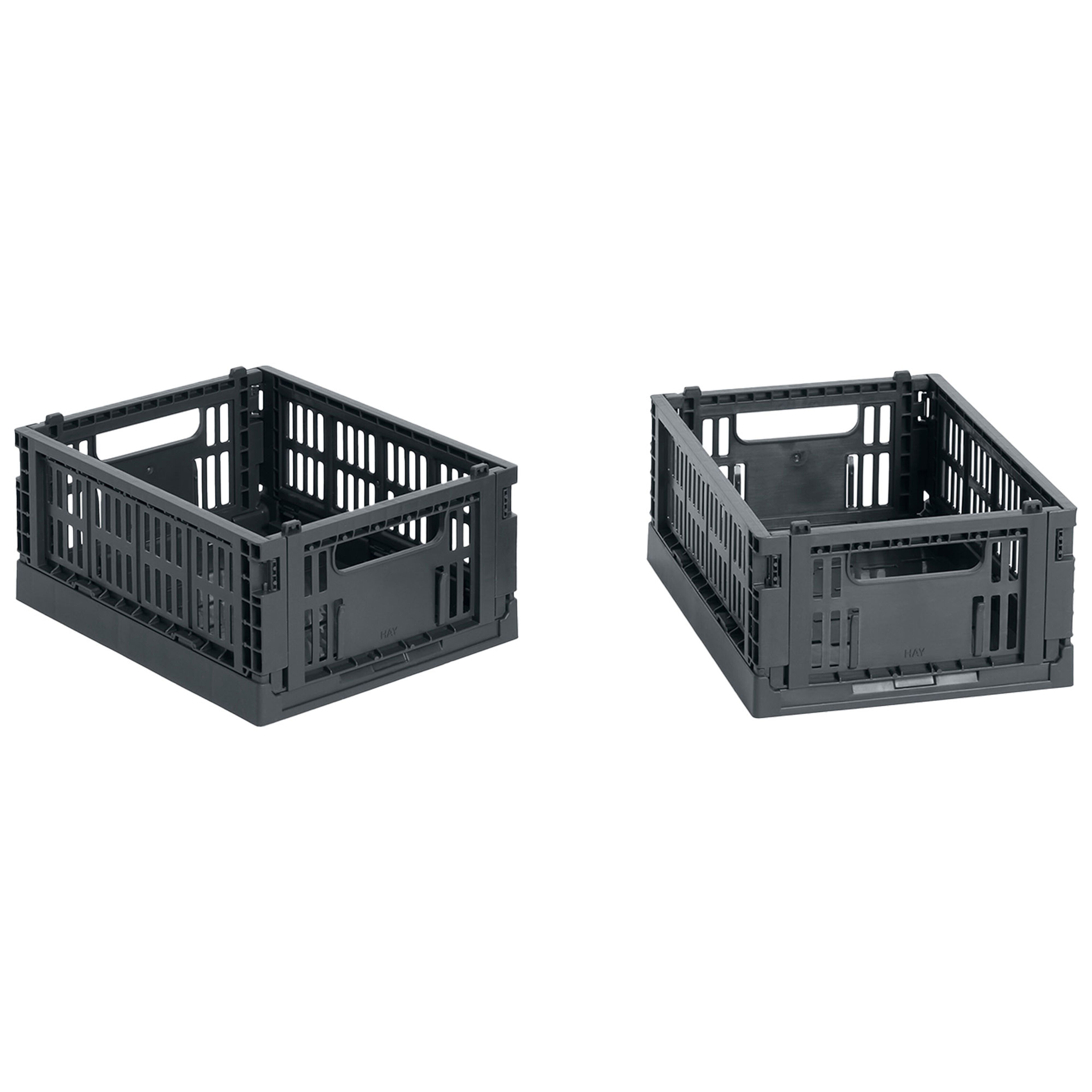 HAY Colour Crate Mini Opbevaringskasse, charcoal, 2 stk.