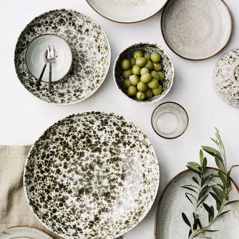 Rivoli-salaattikulho Ø30 cm, green splatter