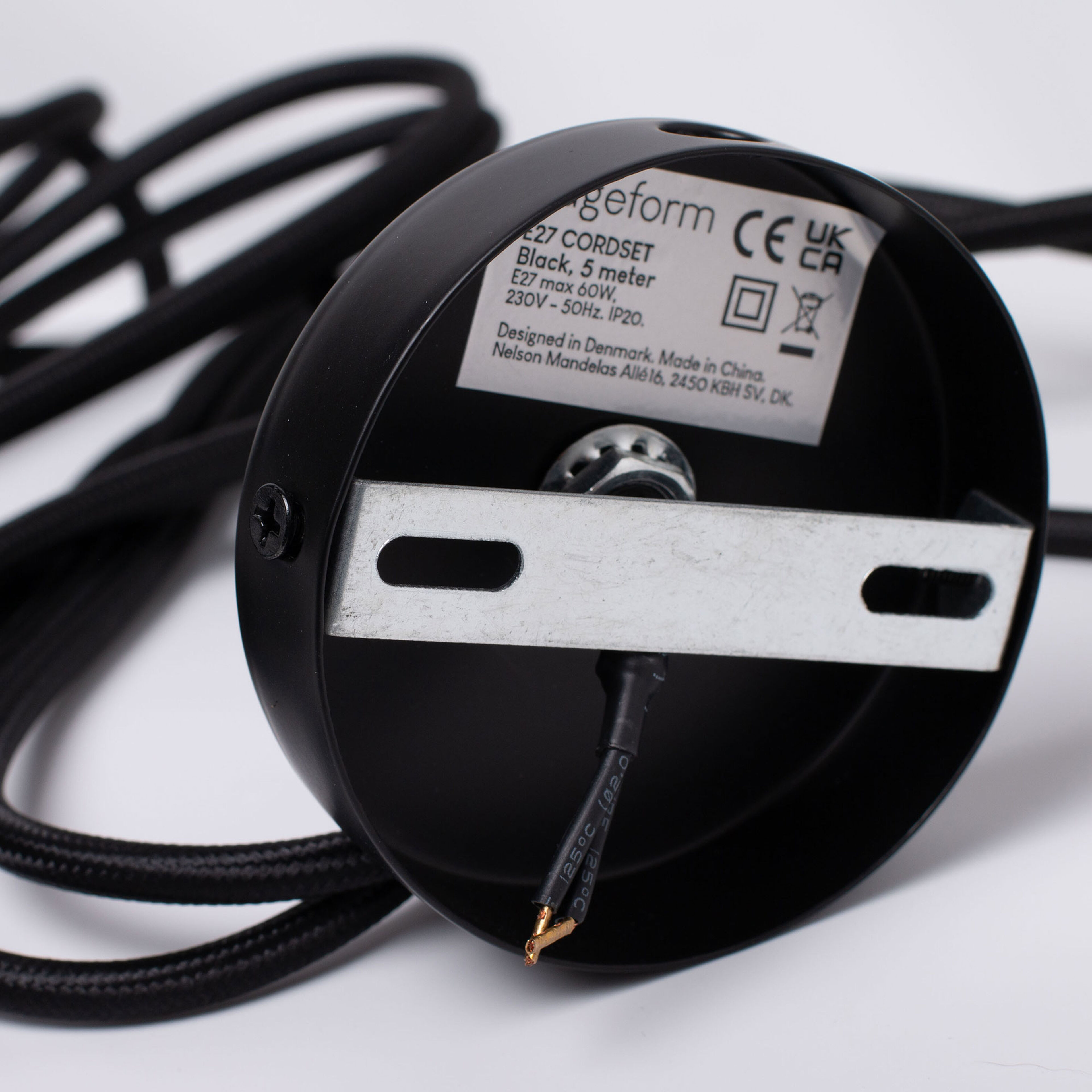 E27 taksladd 5 m, svart