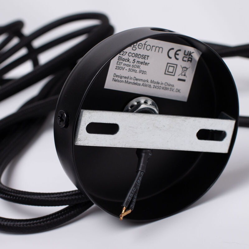 E27 taksladd 5 m, svart