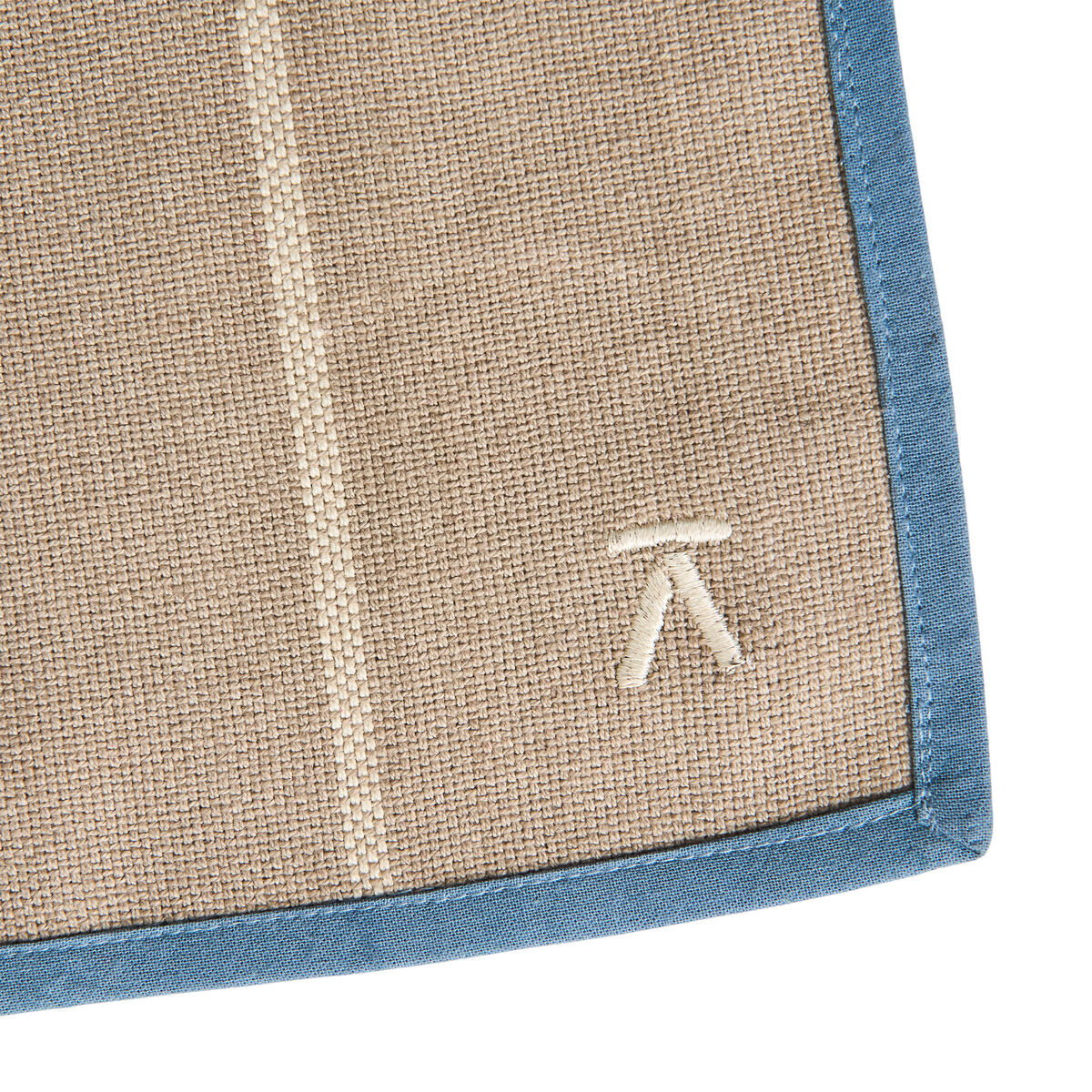 Dækkeserviet 50 x 36 cm, beige/blå