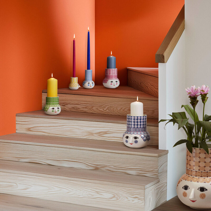 Bjørn Wiinblad Olga blokklysestake 12 cm, grønn