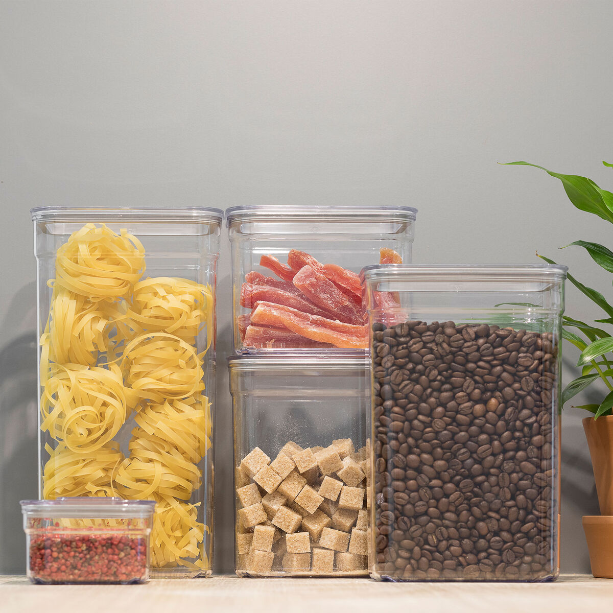 Rektangulære Oppbevaringsbokser 5-pack