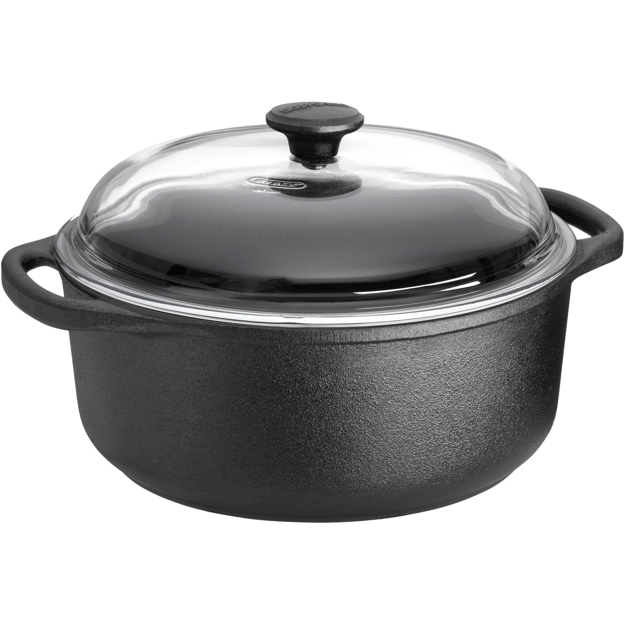 Rund Gryta 4 Liter Gjutjärn Glaslock