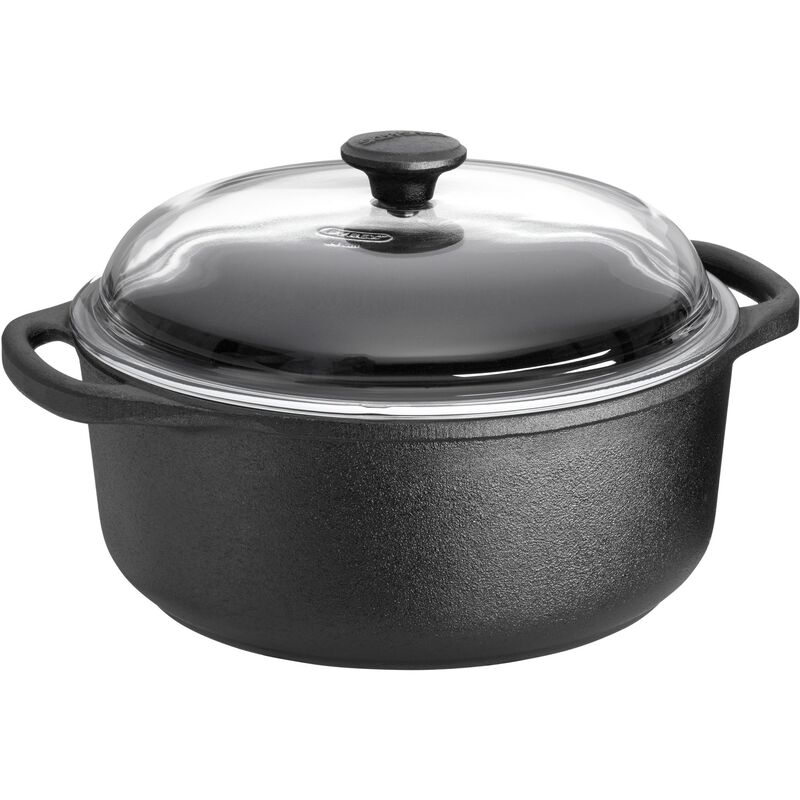 Rund Gryta 4 Liter Gjutjärn Glaslock
