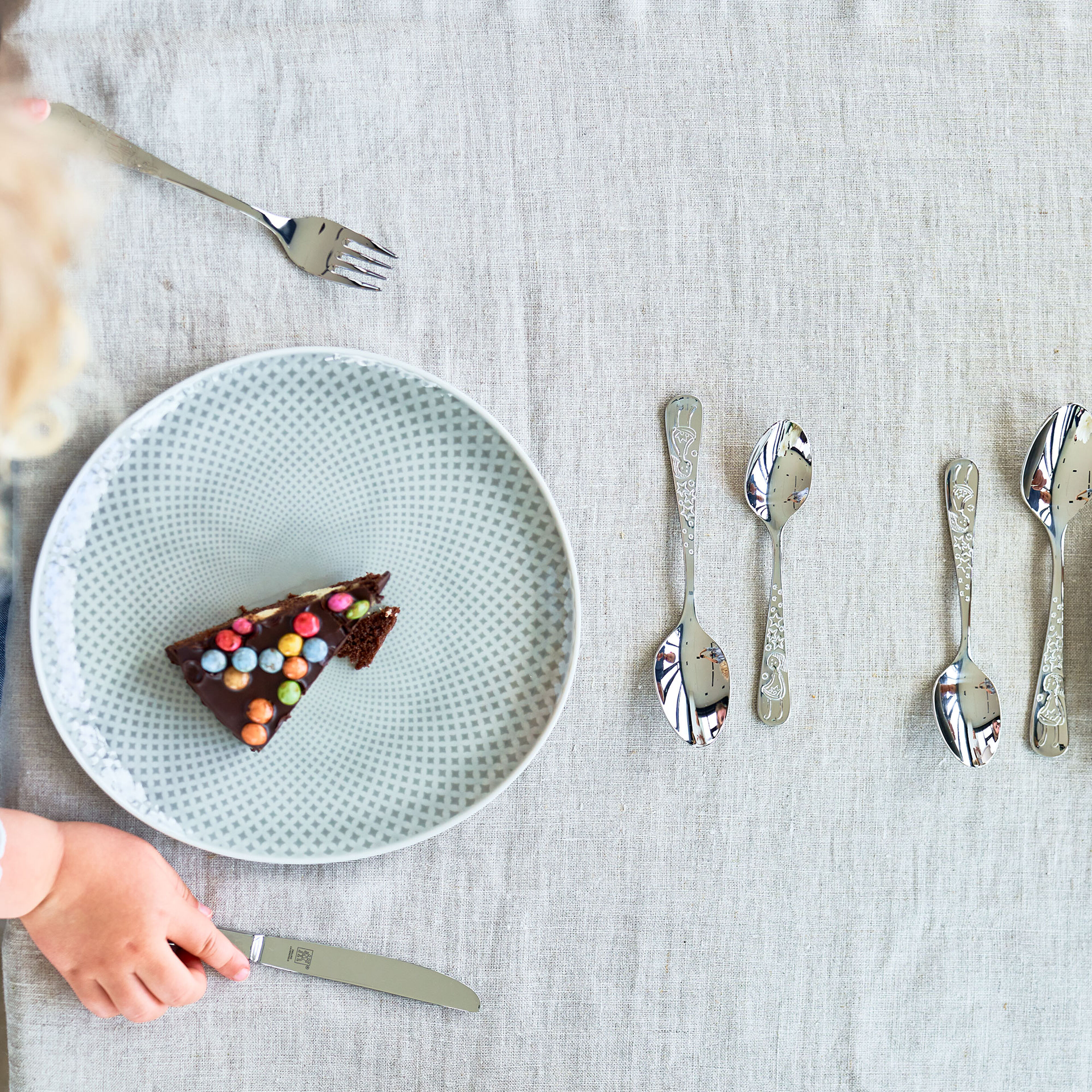 Grimm's Fairy Tales barnbestick 4 delar, rostfritt stål