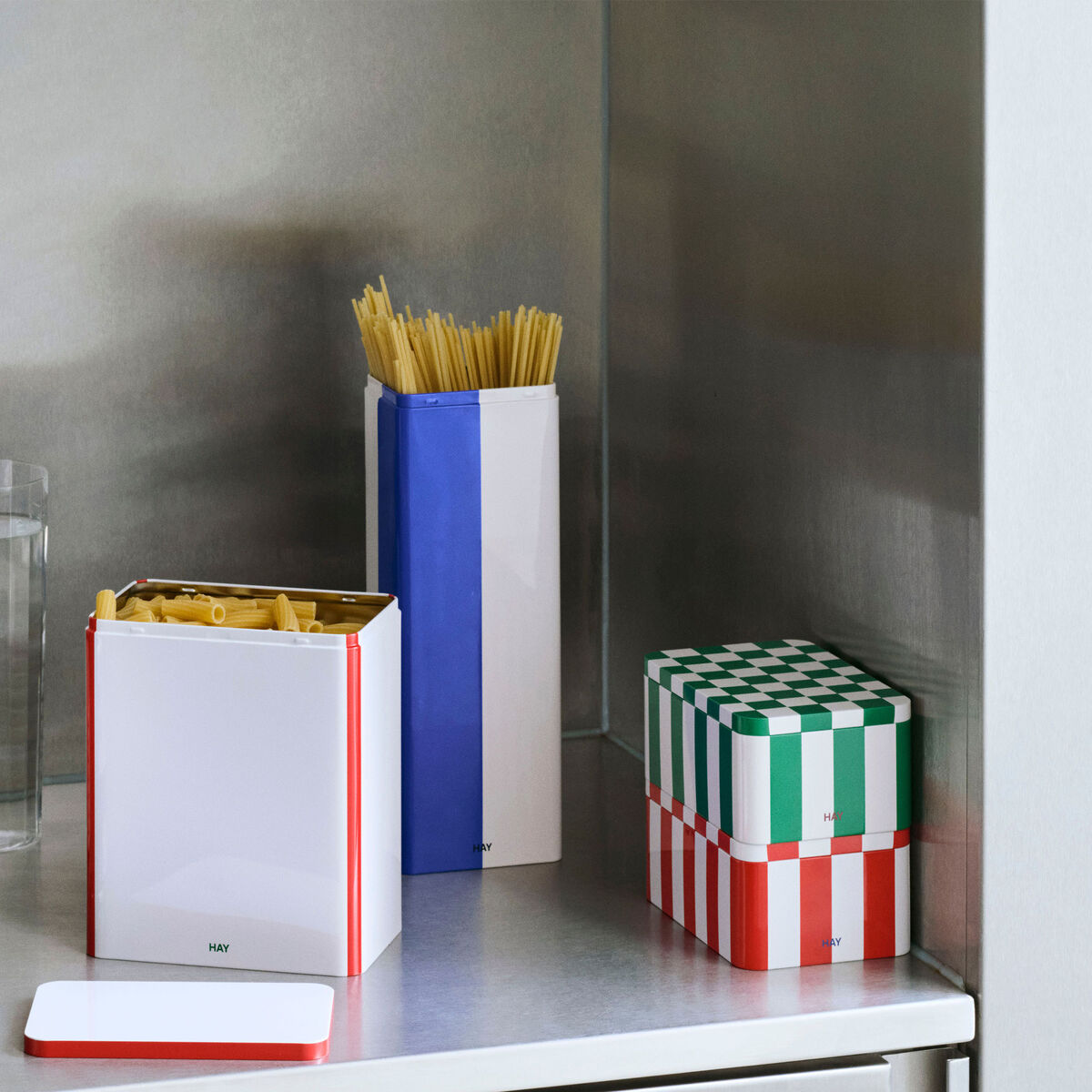 HAY Oppbevaringsboks large, off-white/rød