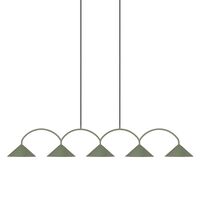Pendel Curve 5 lampe, grøn