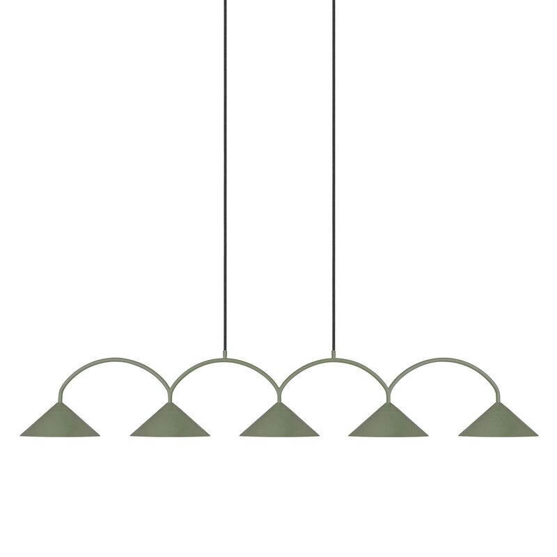 Pendel Curve 5 lampe, grøn