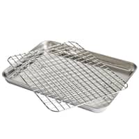 Gastro-bakke og rist 31,5 x 24,5 x 2,5 cm, rustfrit stål