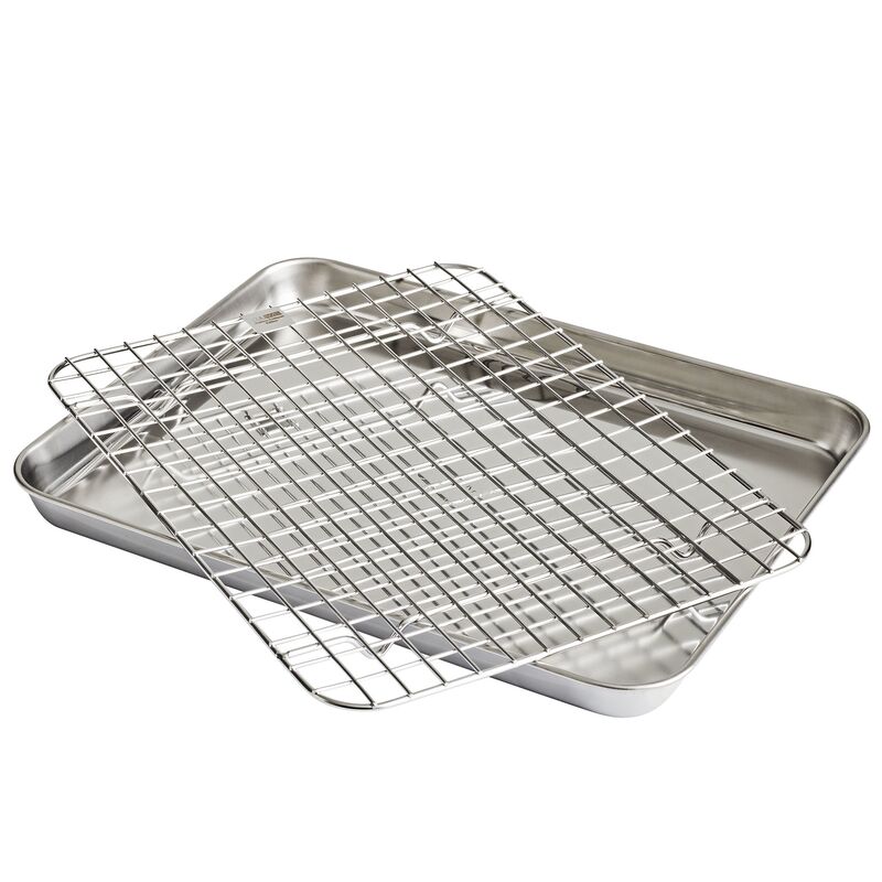 Gastrobleck + galler 31,5x24,5x2,5 cm, rostfritt stål