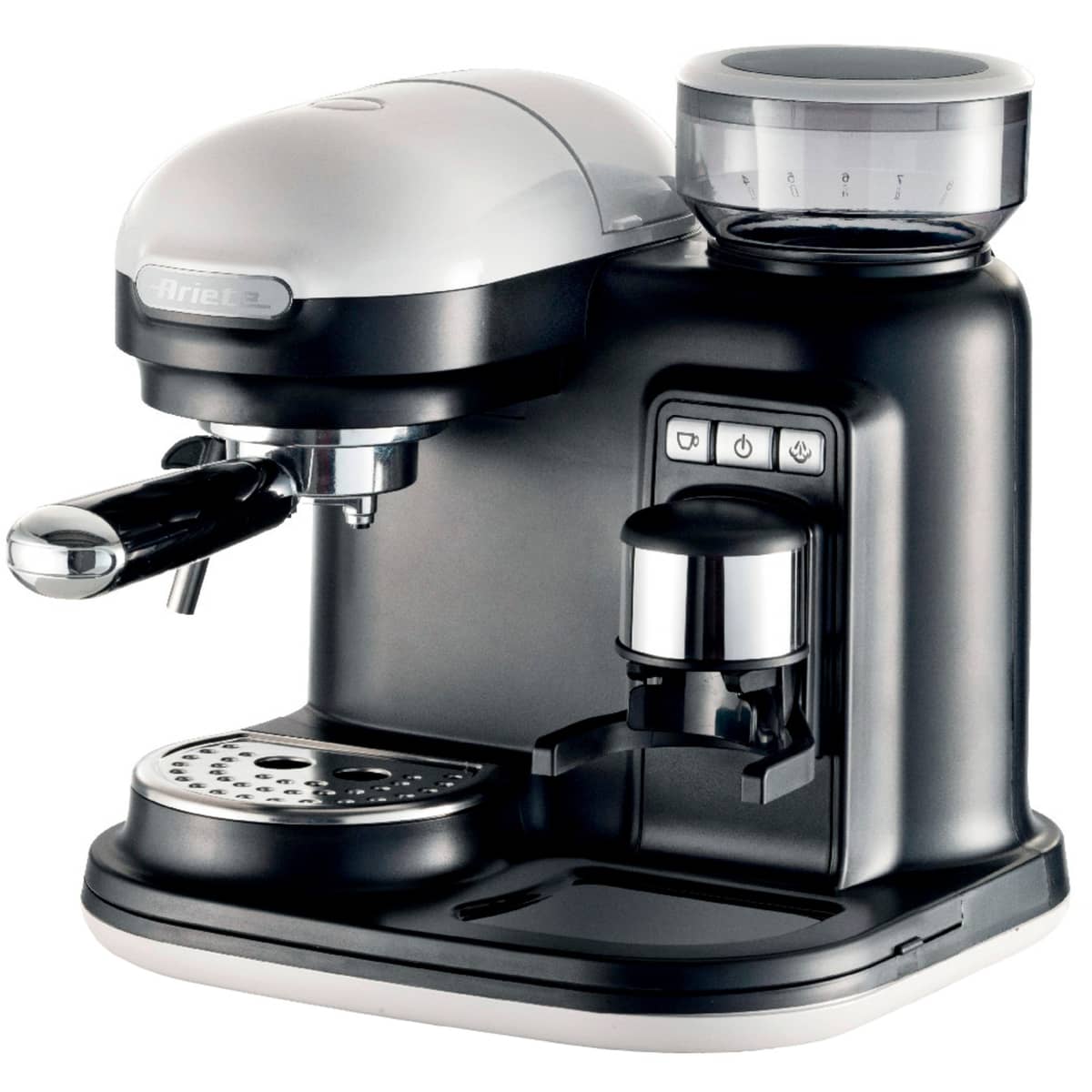 Moderna Espressomaskine med kaffekværn, hvid