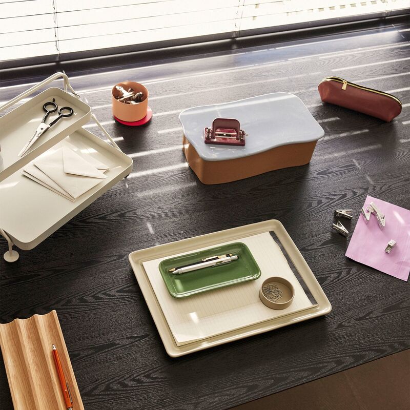 bricka 2 delar, sand/grön