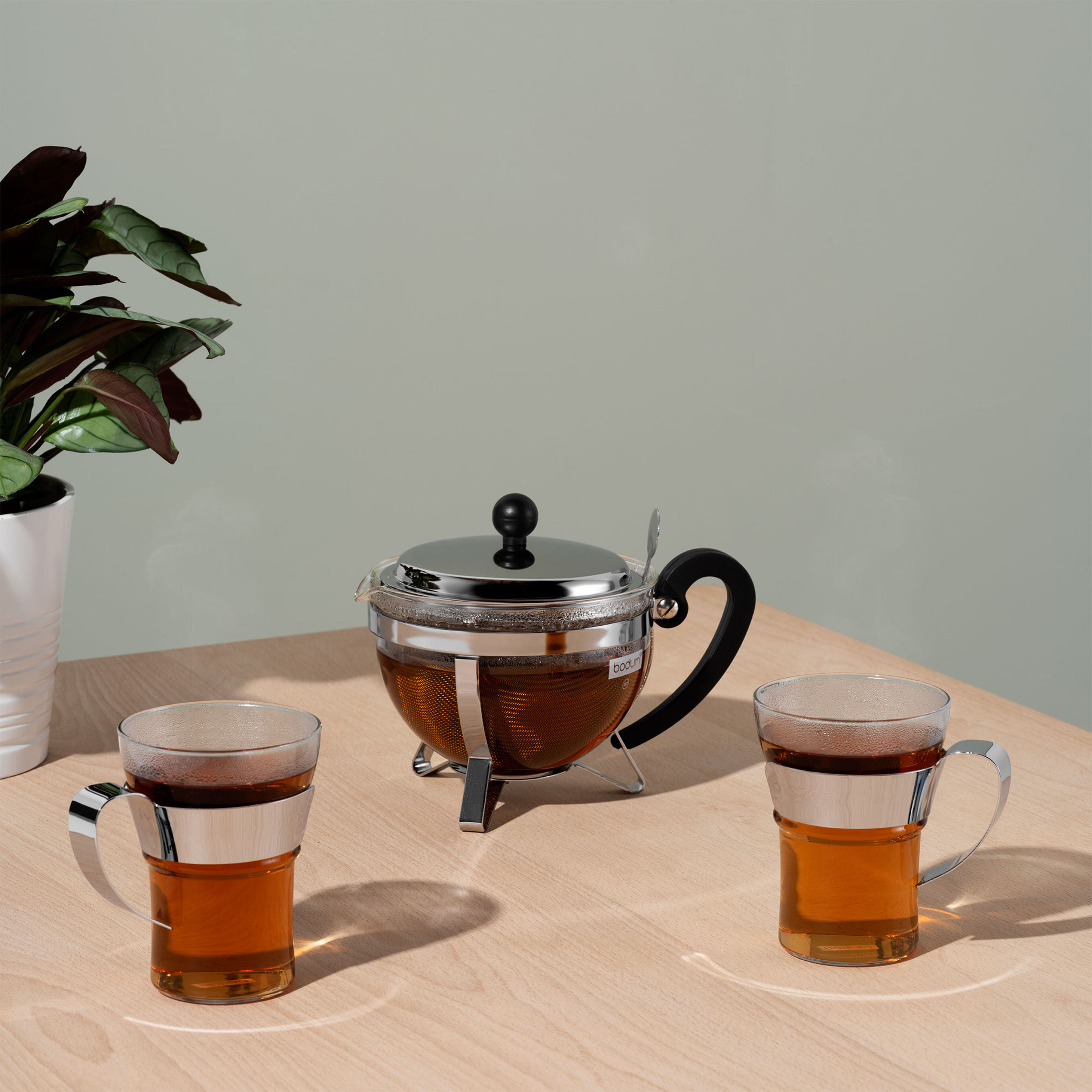 ASSAM Kaffeglas med krom handtag, 2 st. - 0,35 l