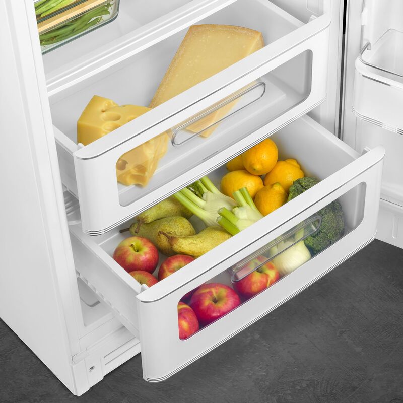 Smeg FAB28RWH6 Jääkaappi Pakastinlaatikolla 153 cm, saranointi oikealla, Valkoinen