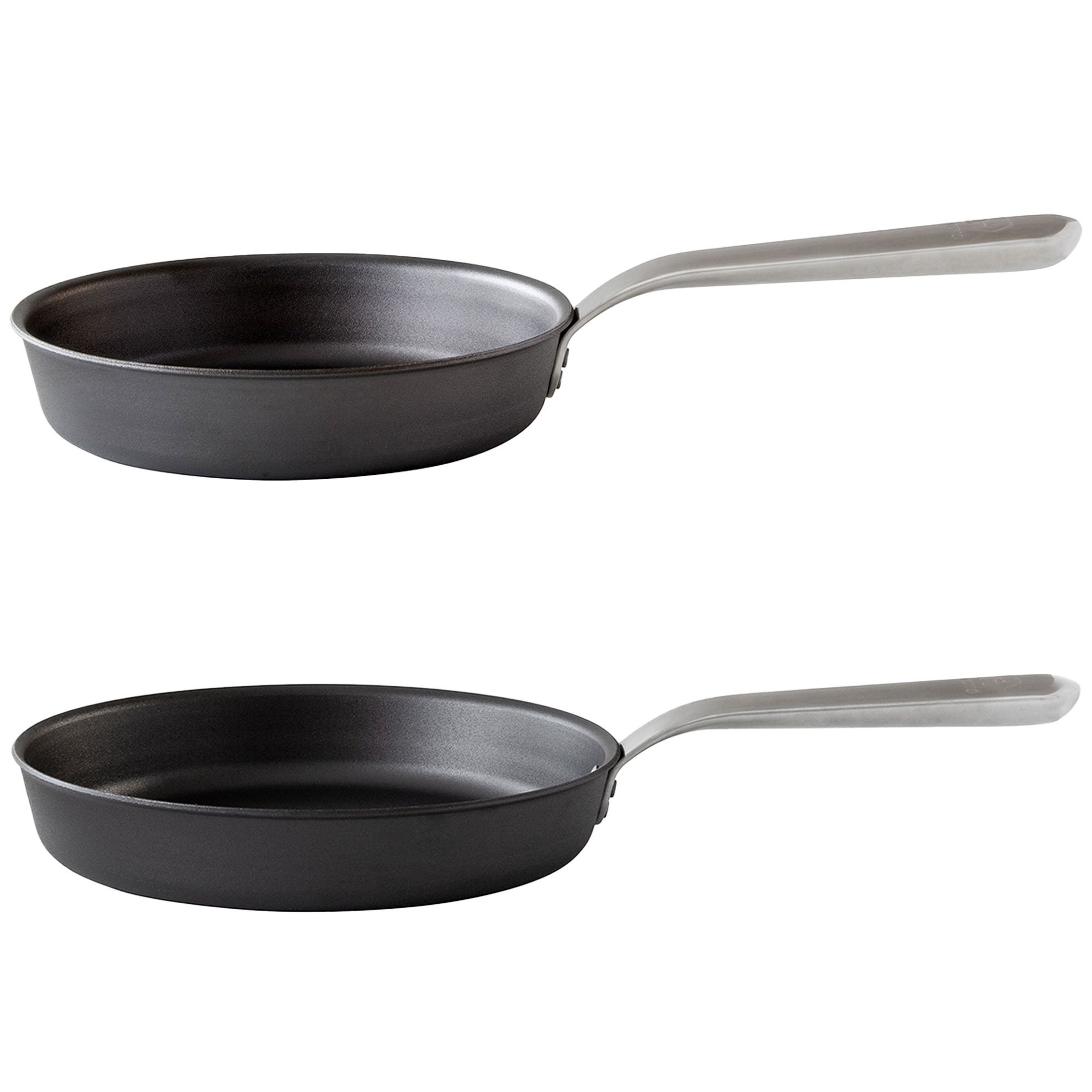 Kockums Jernverk Stekpanneset kolstål/rostfritt stål, 24 + 28 cm