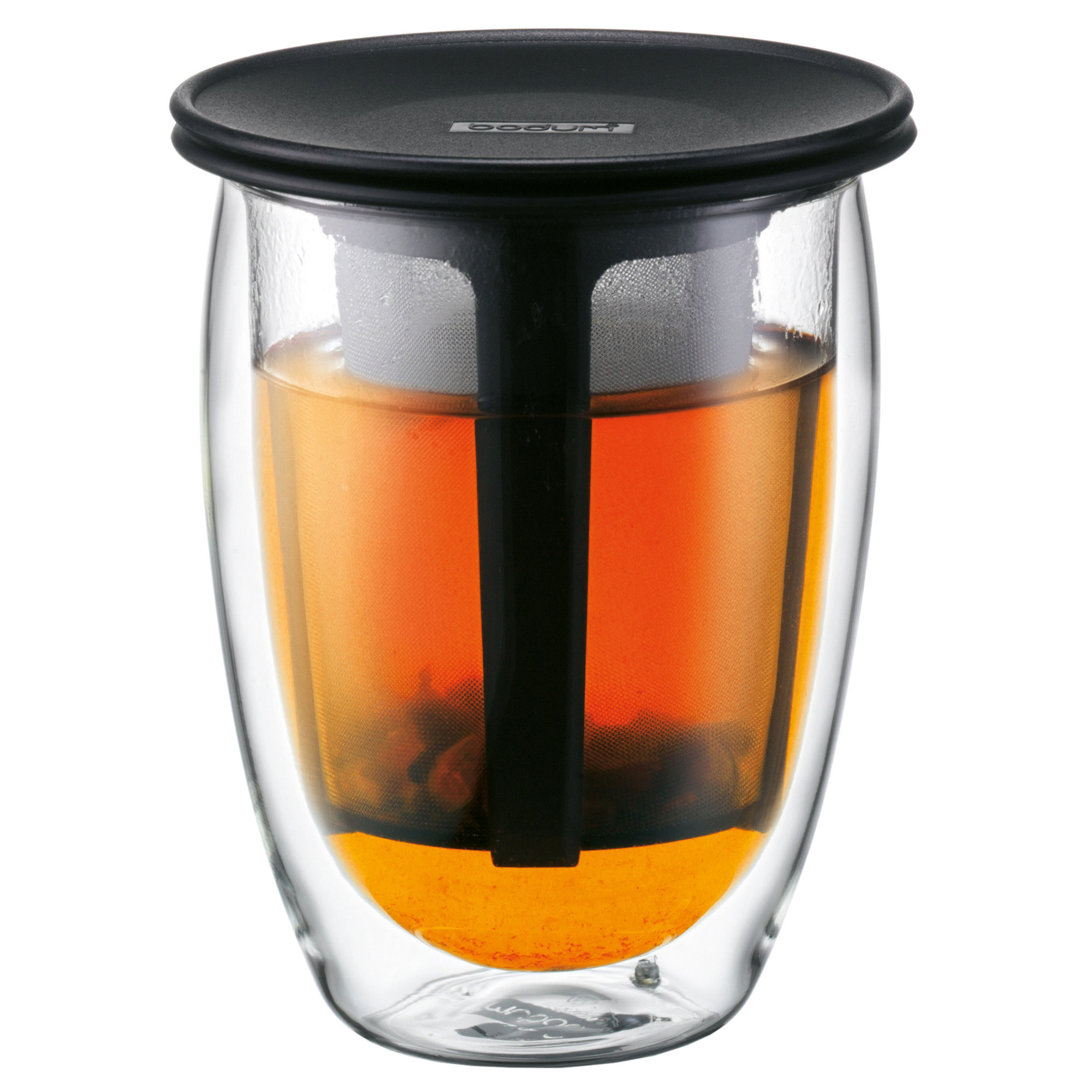 Tea for One teglas med filter, 0,35 l, Svart